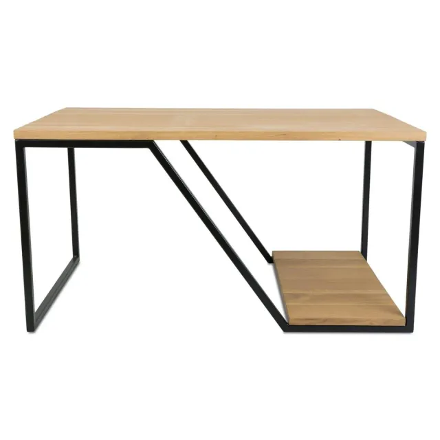 HOWHOMELY OakLoft Beistelltisch Eiche Metall Loft