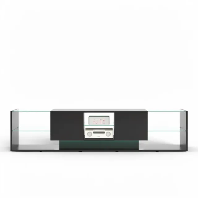 Nezzo TV-Meubel Lowboard mit LED 200x35x45cm Schwarz Weiß