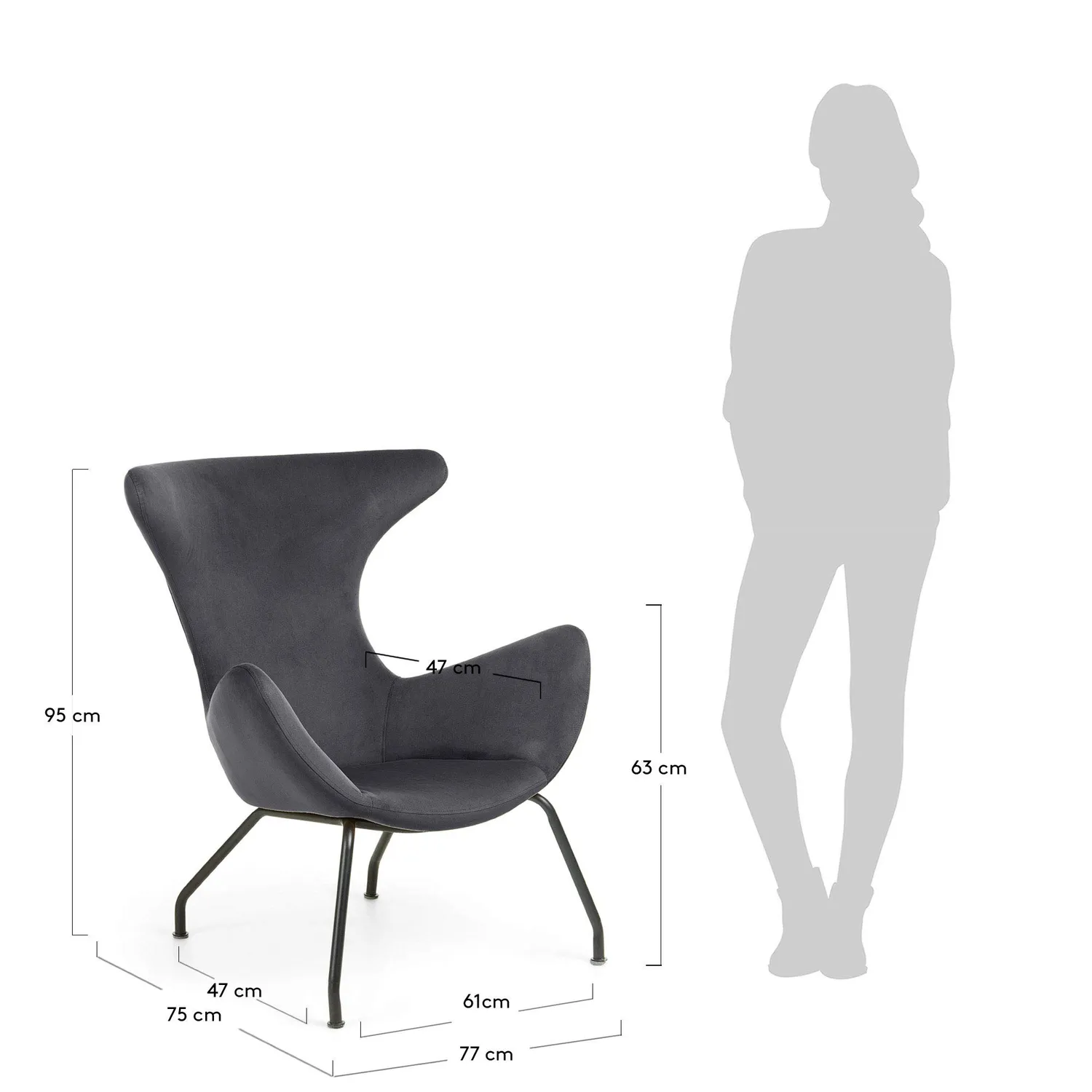 Kave Home Chleo Sessel Samt