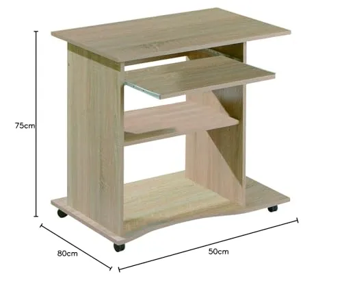 Inter Link Durini Schreibtisch 80x50x75 cm Rollen