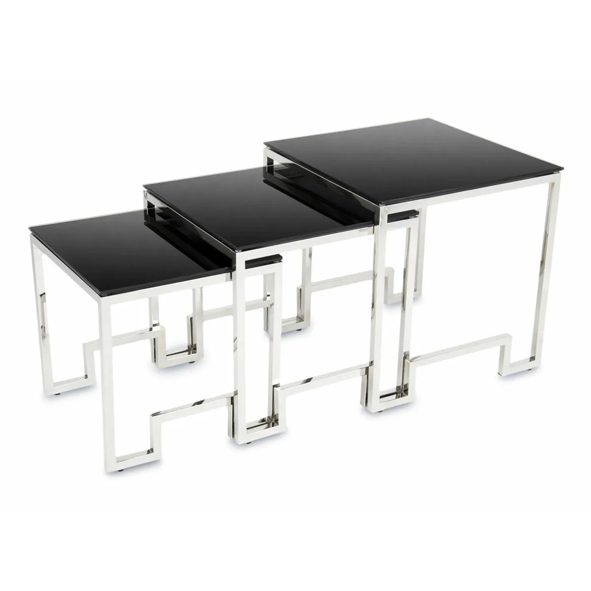 HOWHOMELY Sammen Beistelltisch 3er-Set Glas