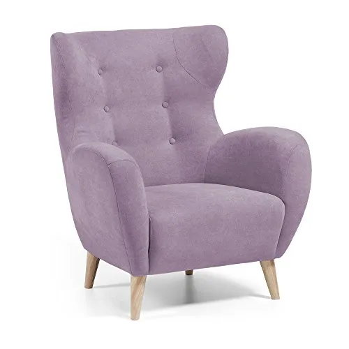 Kave Home MISS Sessel Stoff lila skandinavisch