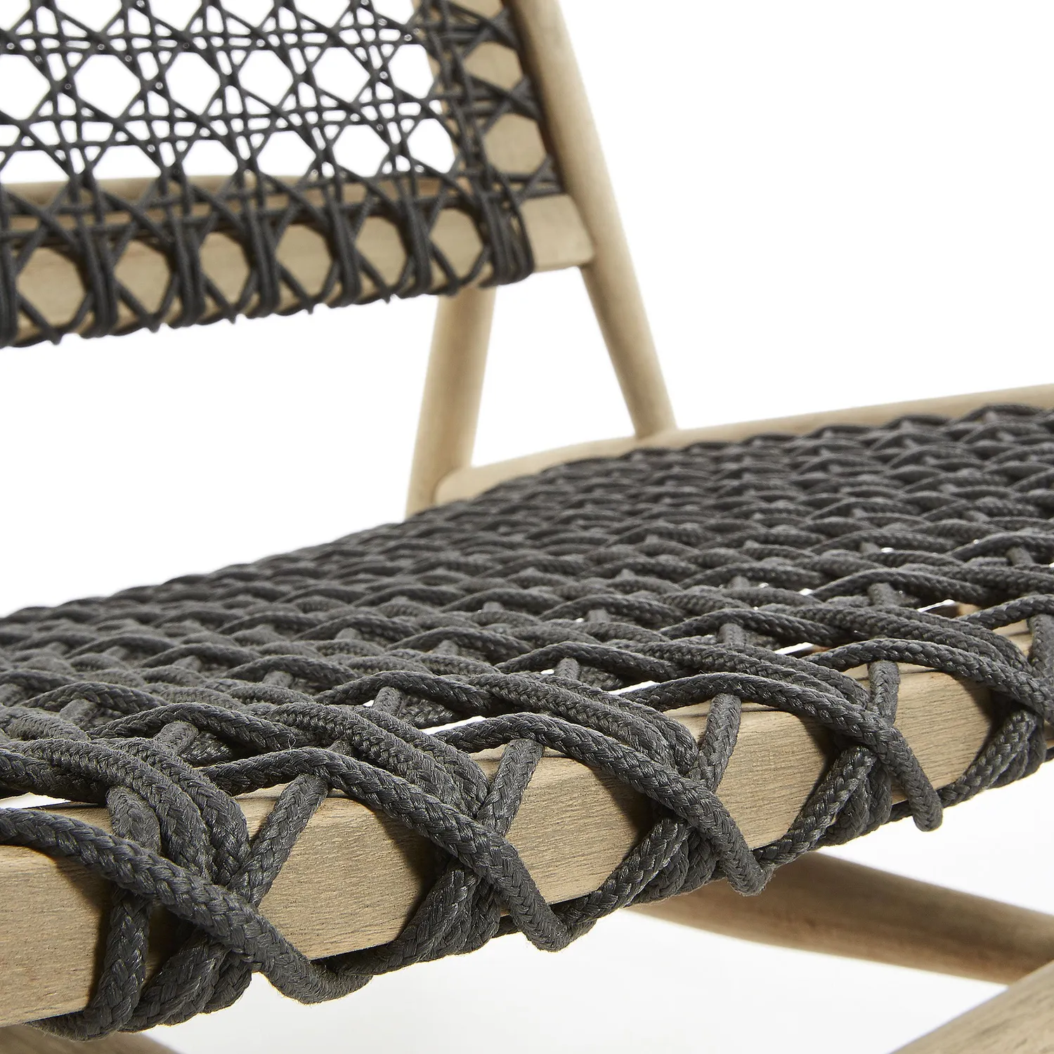Kave Home Unique Sessel Teakholz grau natur