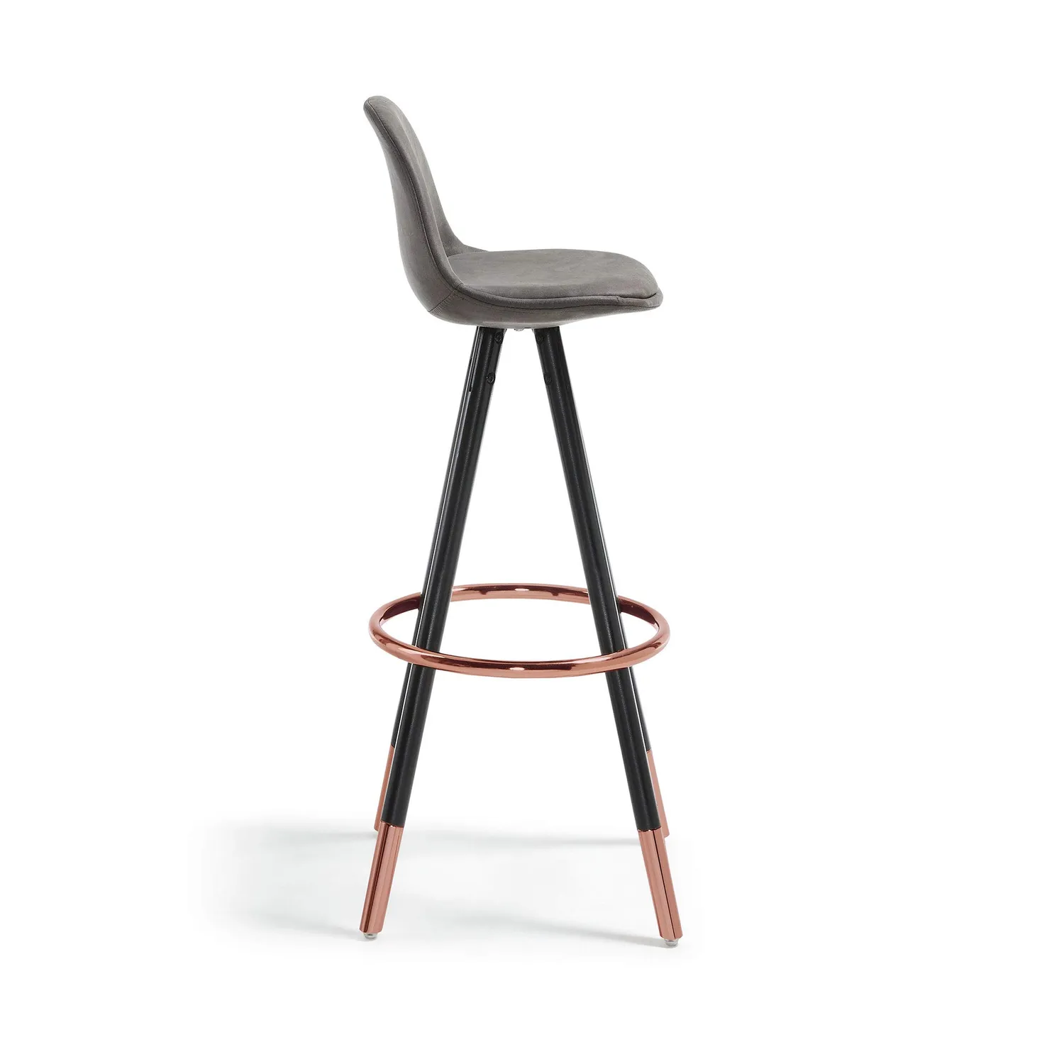 Kave Home Slad Barhocker mit Lehne aus Kunstleder
