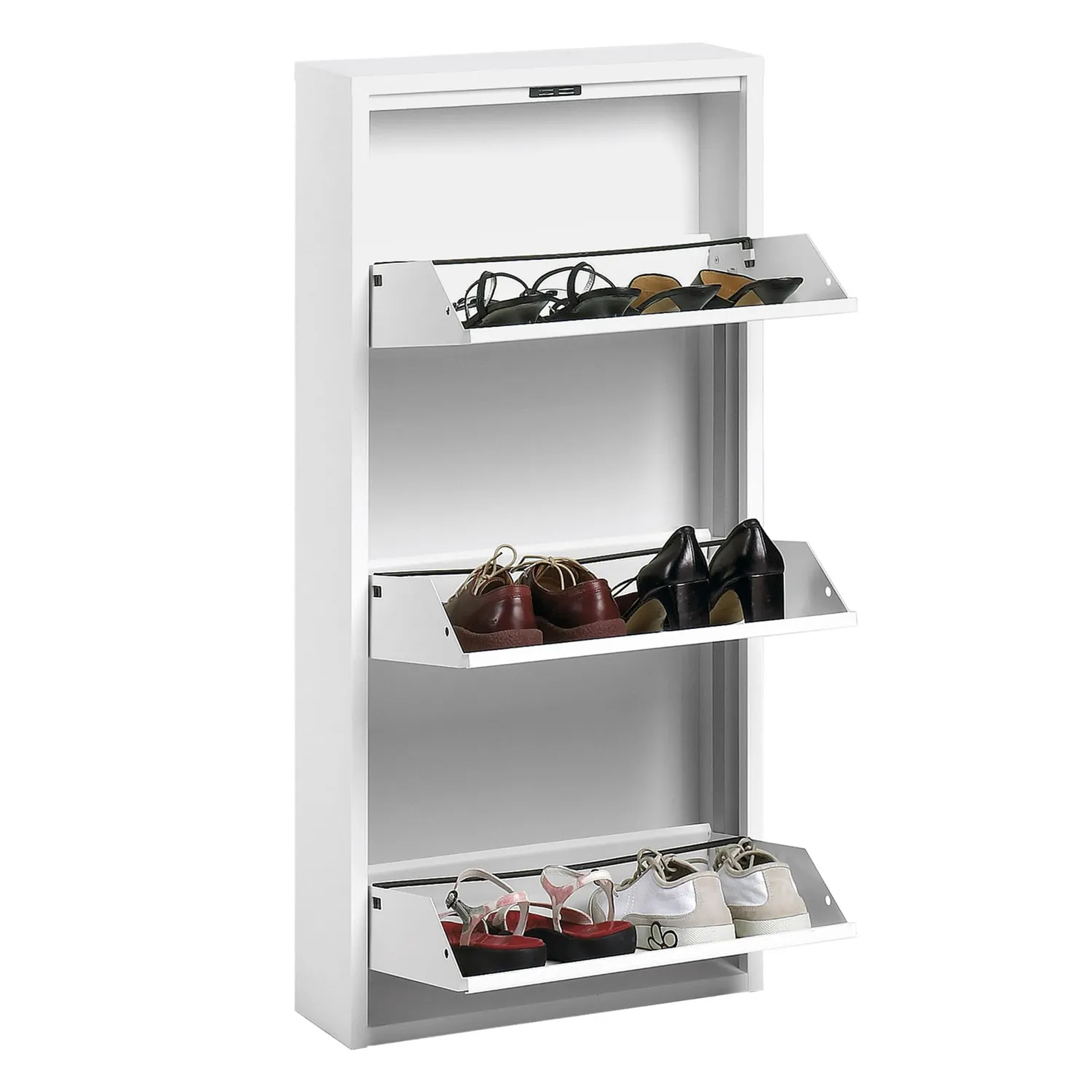 Kave Home Bogotá Schuhschrank Weiß Stahl 9 Paar