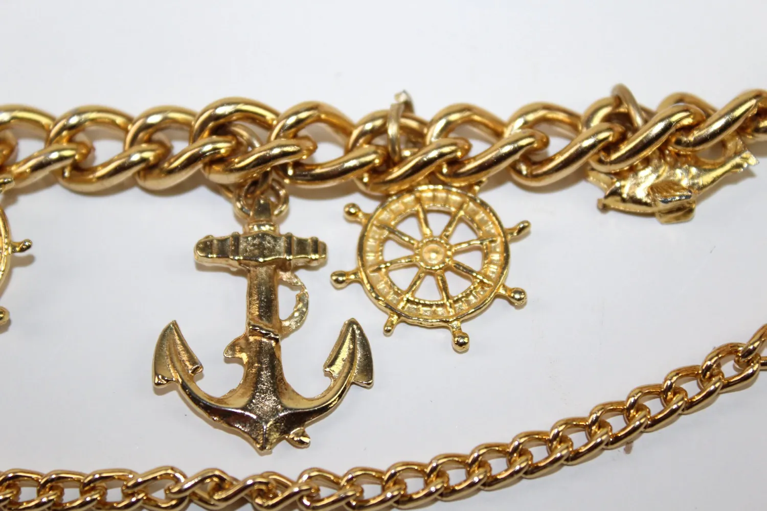 Mon Ami(e) Vintage Maritime Goldene Kette Anker Muschel lang