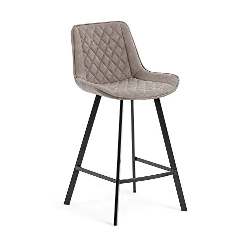 Kave Home Adela Barhocker 66 cm Taupe Kunstleder