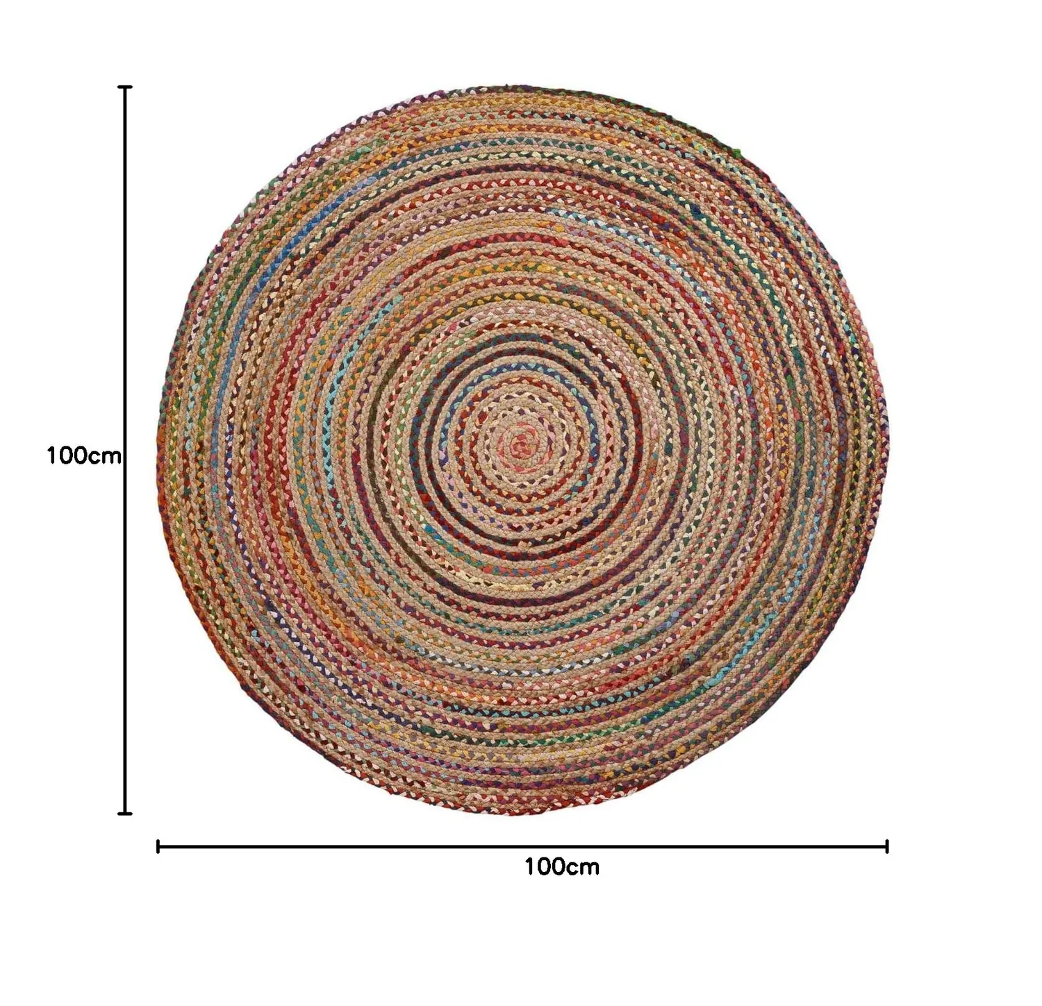 Kave Home Saht Teppich rund 100cm Jute
