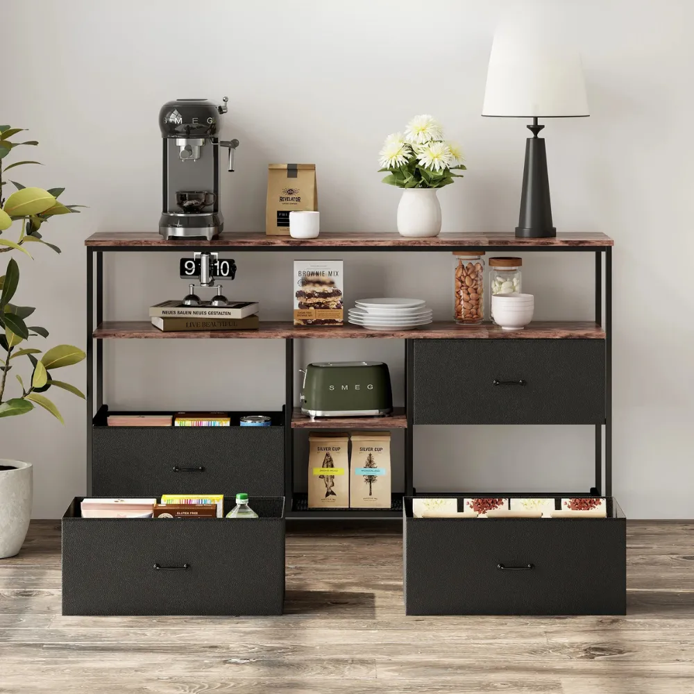 In And OutdoorMatch TV-Schrank mit 4 Schubladen und LED