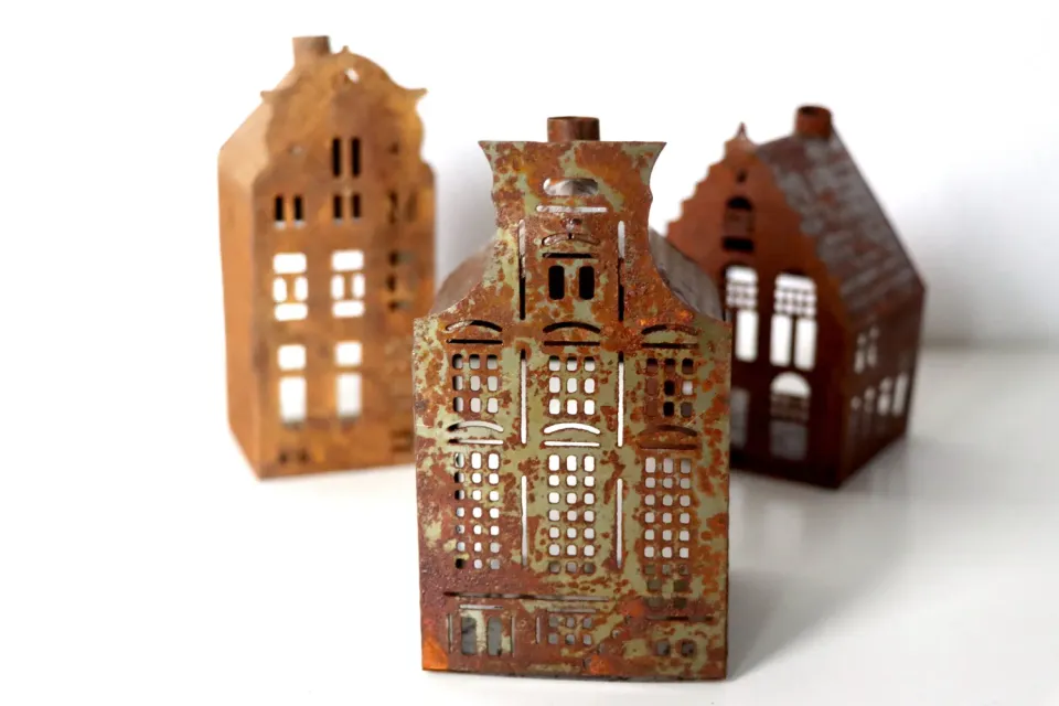 Mon Ami(e) Vintage Holland-Häuser „Amsterdam“ aus Metall 3er Set