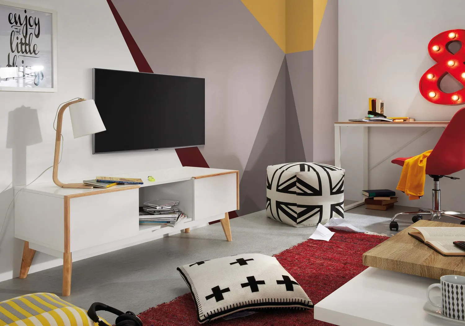 Kave Home Talbot Schreibtisch 120 x 60 cm Holz weiß