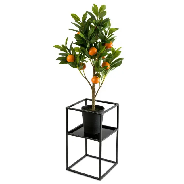 HOWHOMELY Blumentisch mit Regal Metall