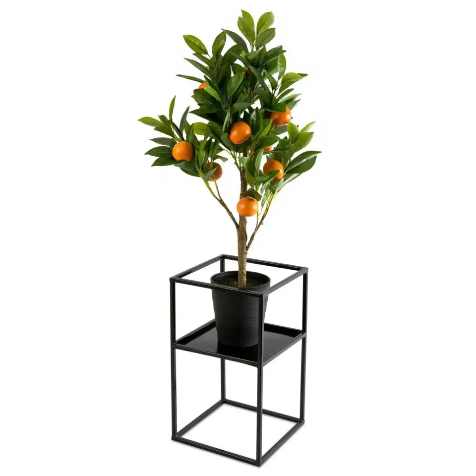 HOWHOMELY Blumentisch mit Regal Metall