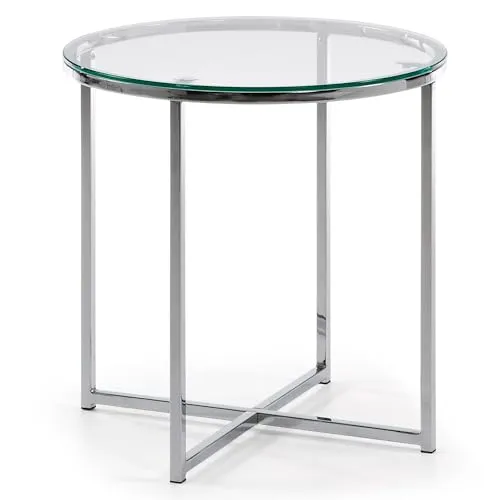 Kave Home David Beistelltisch Ø 50 cm Glas Chrom