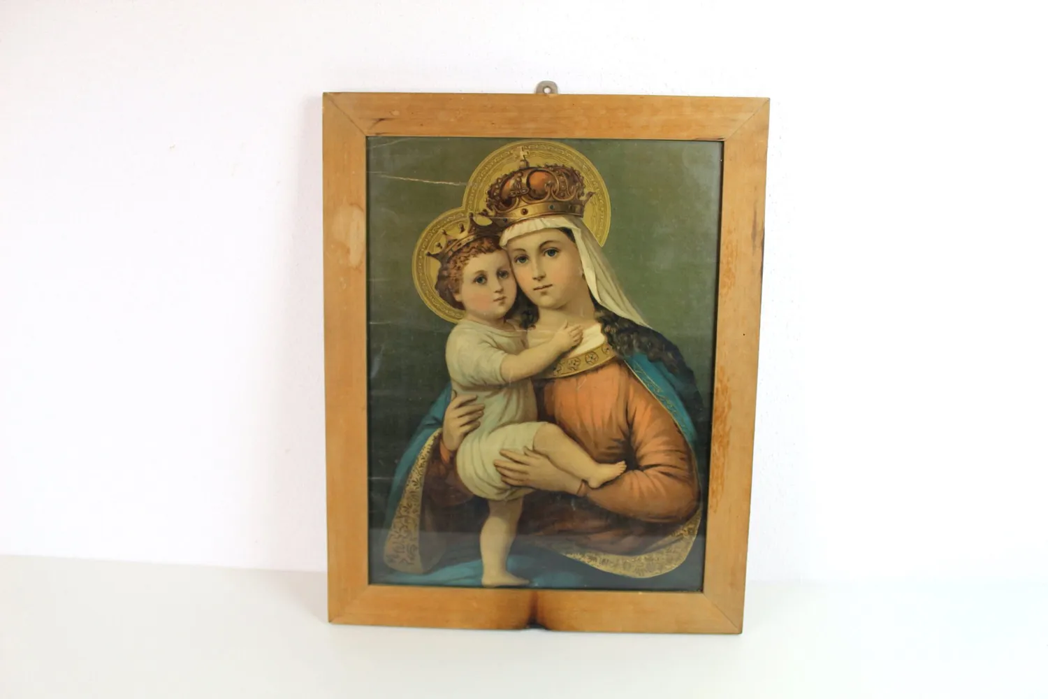 Mon Ami(e) Vintage Antikes Bild Mutter mit Kind Krone Druck