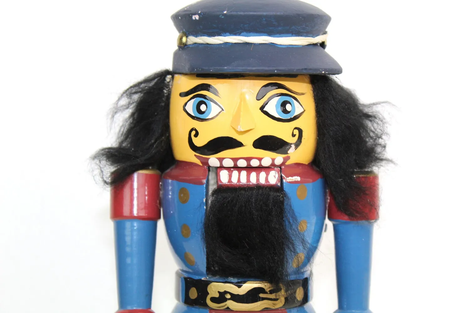 Mon Ami(e) Vintage Nussknacker Holz blau 24cm Bart