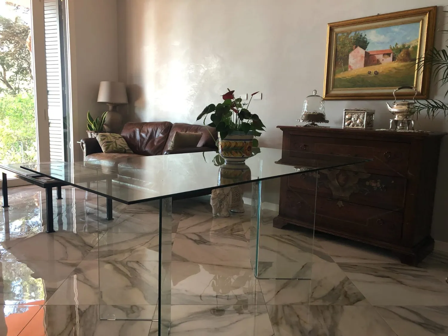 Kave Home Glastisch 180 x 90 cm Transparent Gehärtetes Glas