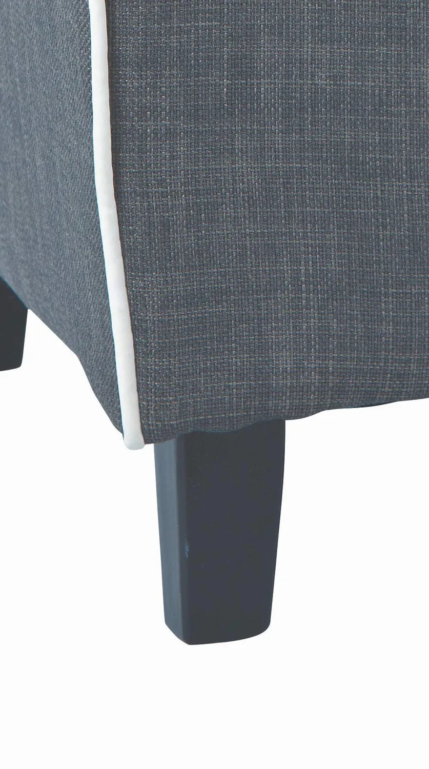 Inter Link Norset Fußschemel grau-weiß 66 cm Stoffbezug