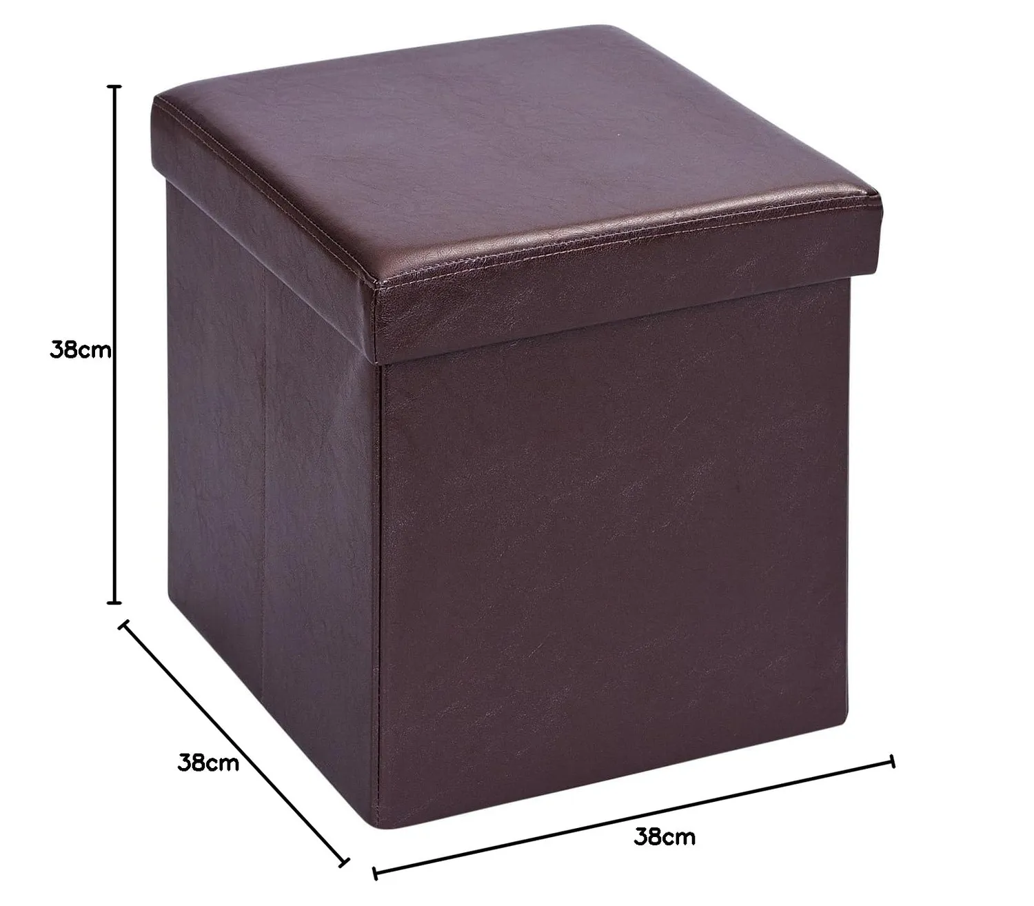 Inter Link Faltbox Sitzhocker Braun 38x38x38 cm