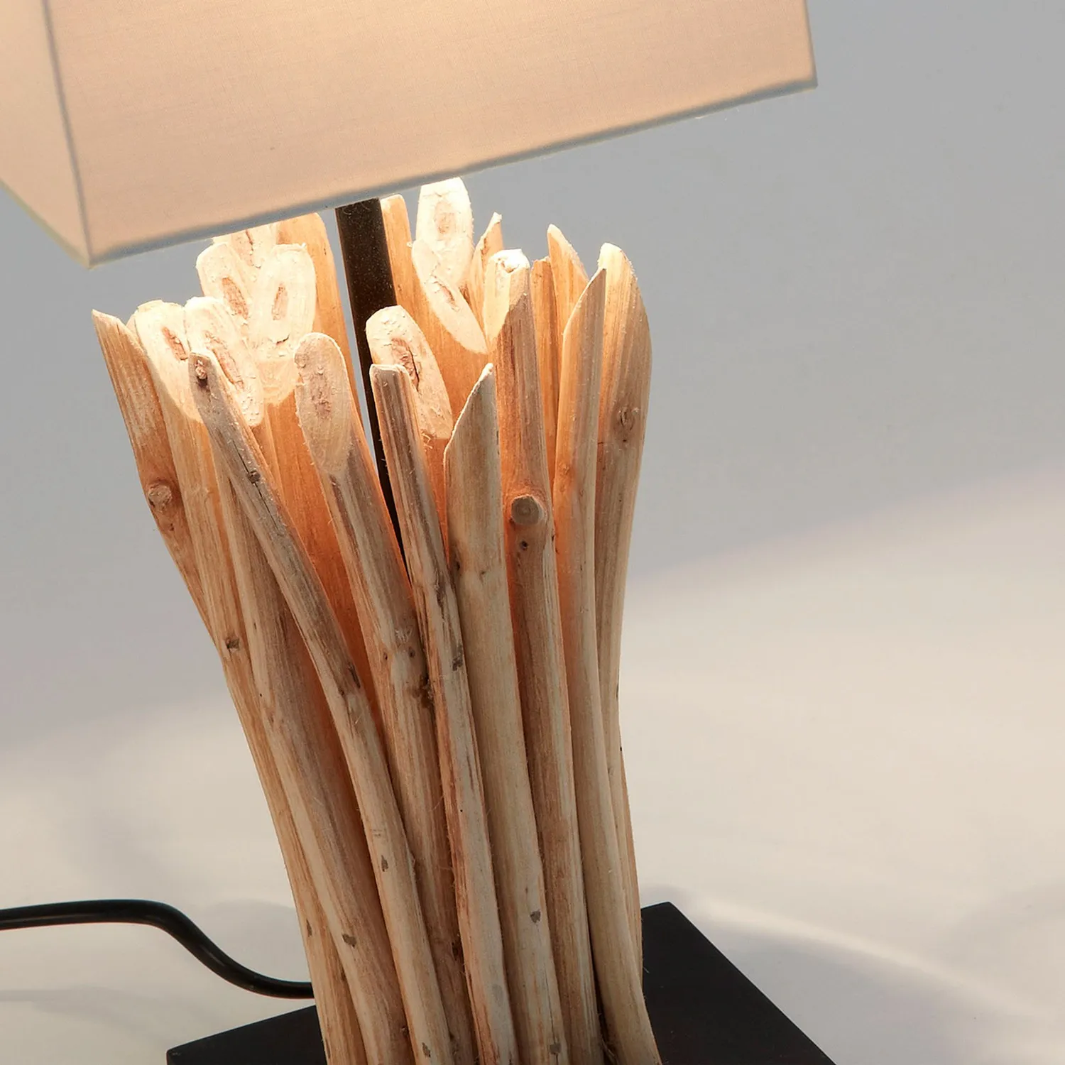 Kave Home Boop Tischlampe weiß 44 cm Baumwolle
