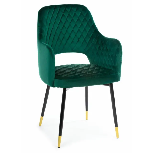 HOWHOMELY Senko Black Dark Green Stuhl Samt