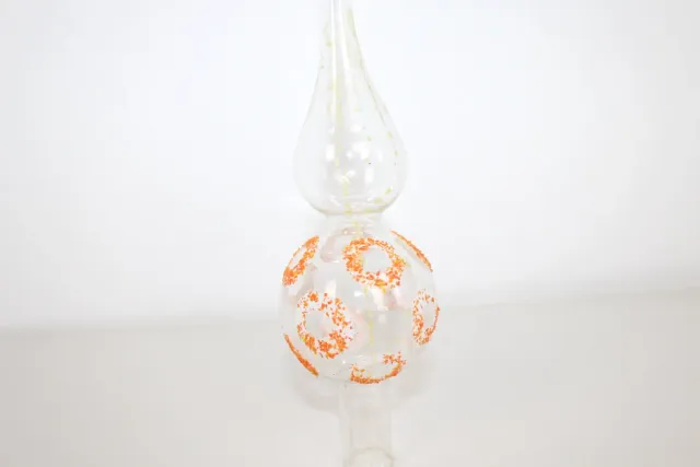 Mon Ami(e) Vintage Weihnachtsbaumspitze Glas transparent rot 27 cm