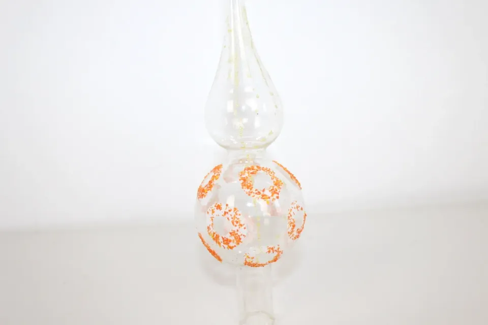 Mon Ami(e) Vintage Weihnachtsbaumspitze Glas transparent rot 27 cm