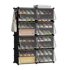 In And OutdoorMatch Schuhschrank Modular Schwarz Transparent