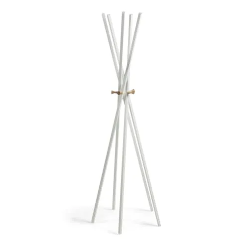 Kave Home Chelsey Garderobe 170 cm weiß Stahl Holz