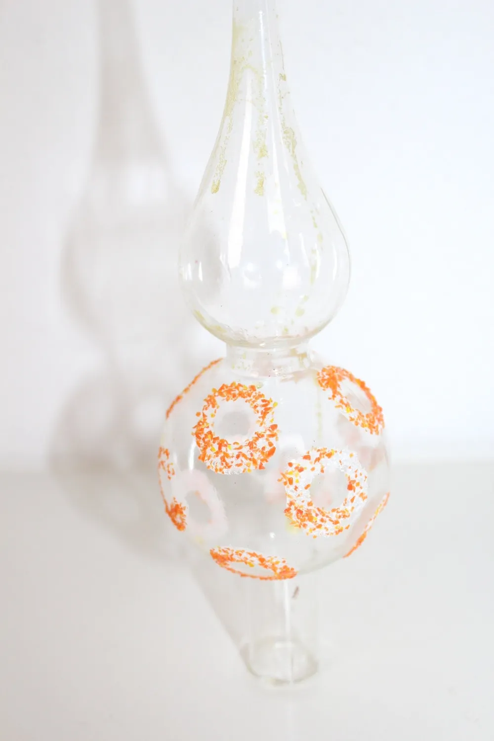 Mon Ami(e) Vintage Weihnachtsbaumspitze Glas transparent rot 27 cm