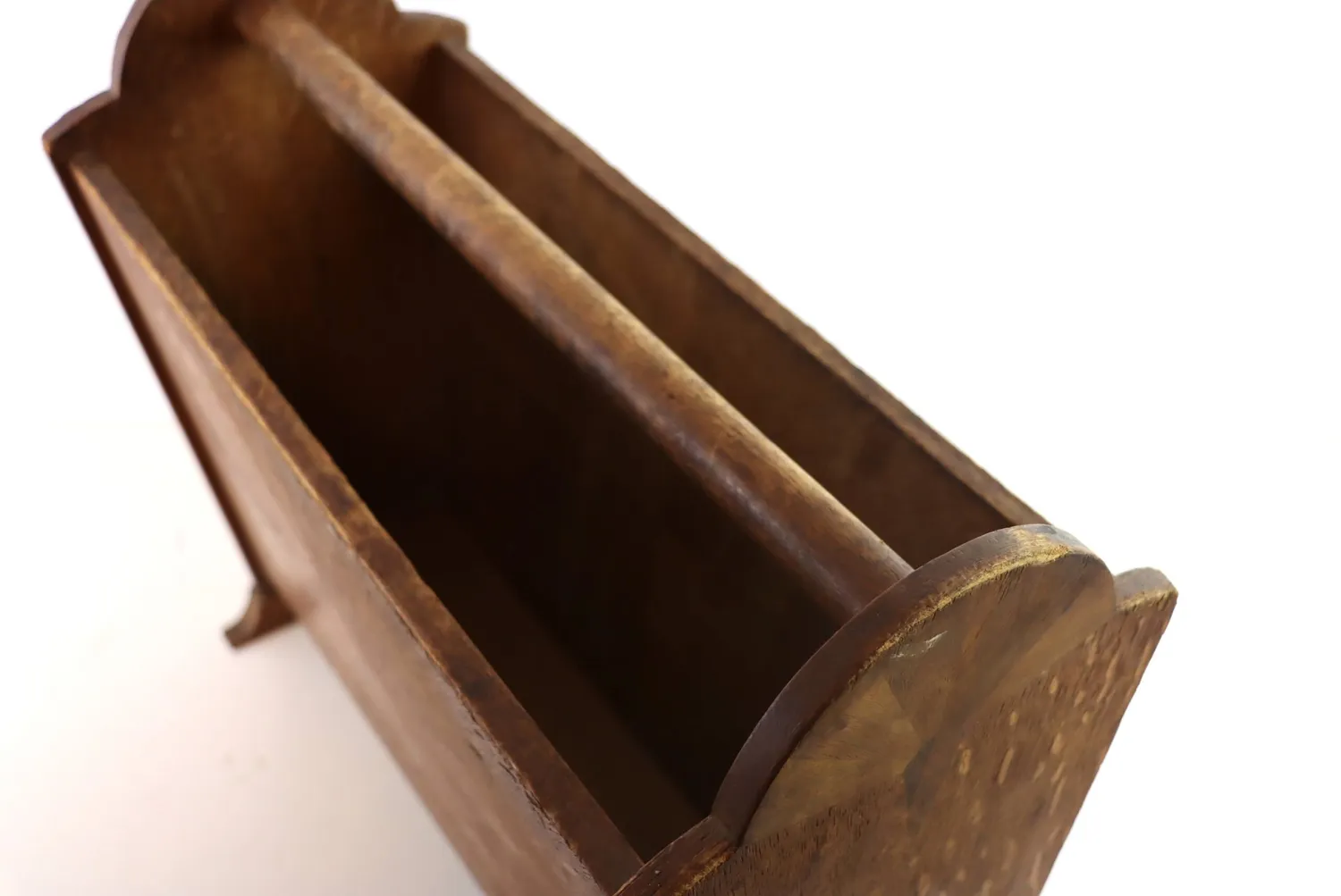 Mon Ami(e) Vintage Zeitungsständer aus Holz mit Intarsien, Vintage