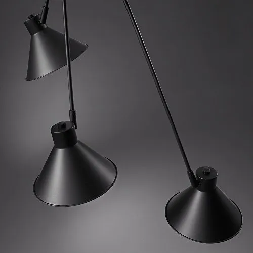 Kave Home Dione Pendelleuchte schwarz 3-flammig Stahl