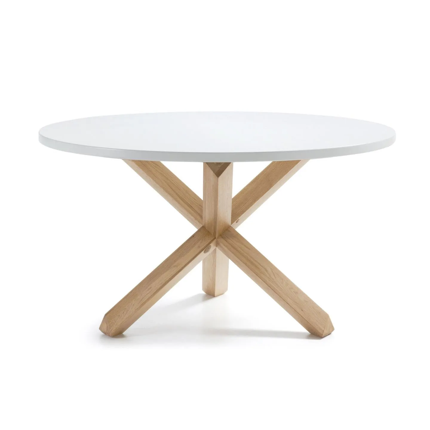 Kave Home Lotus runder Esstisch Ø 120 cm weiß Eiche