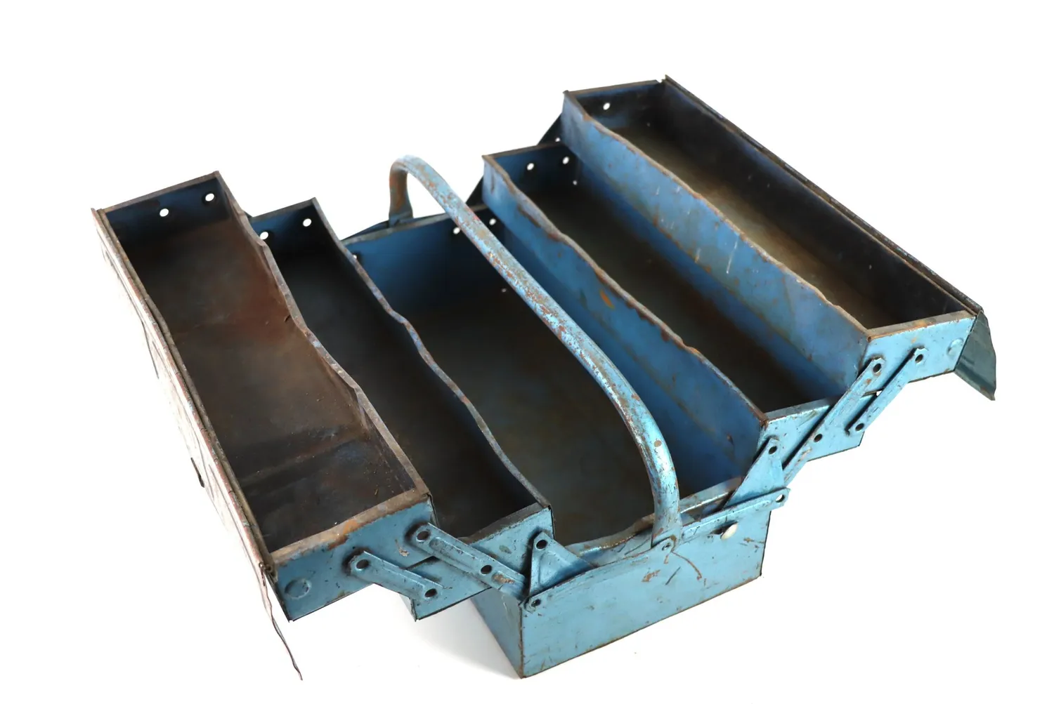 Mon Ami(e) Vintage blaue Werkzeugkiste Metall Vintage