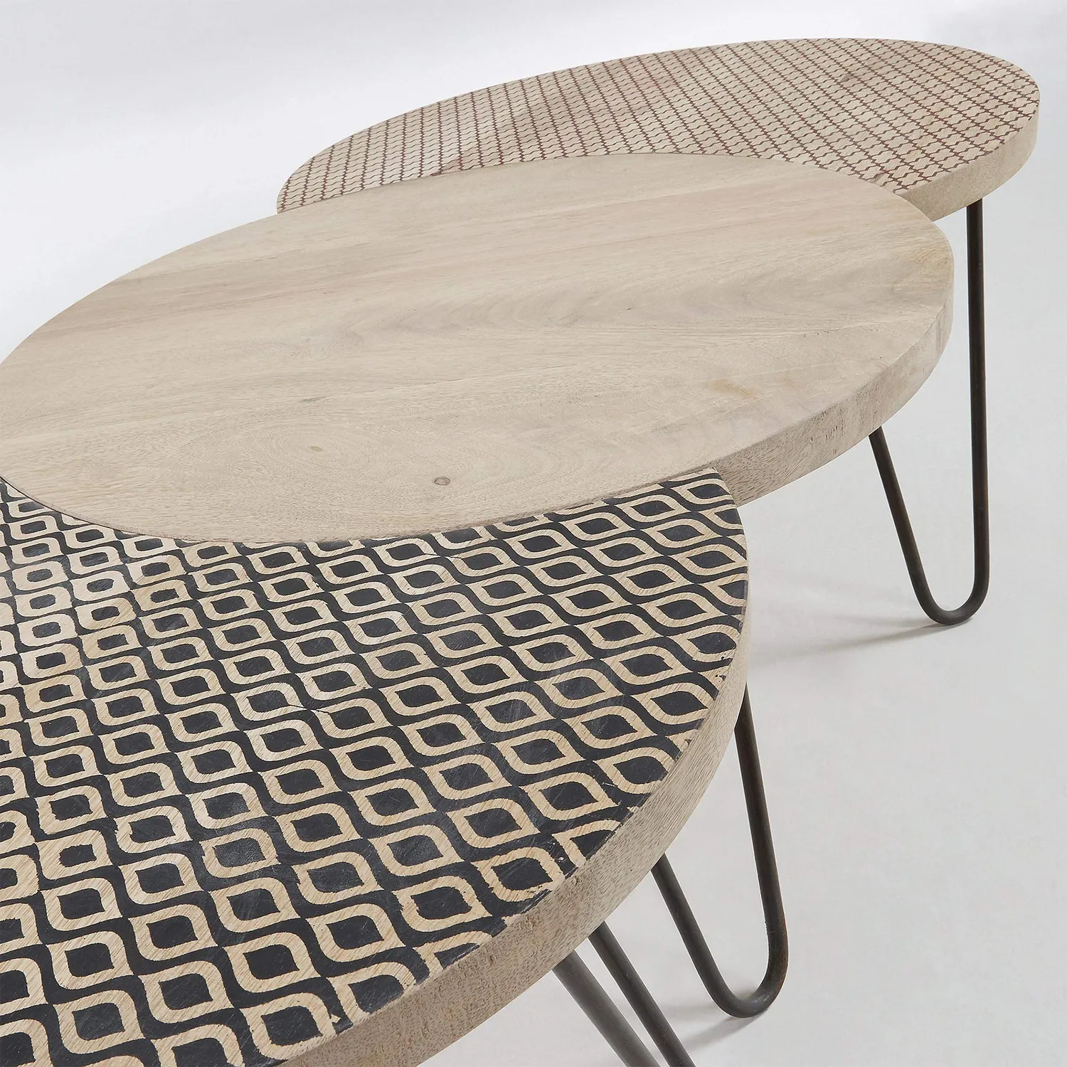 Kave Home Couchtisch Set 3-teilig Mango Massivholz