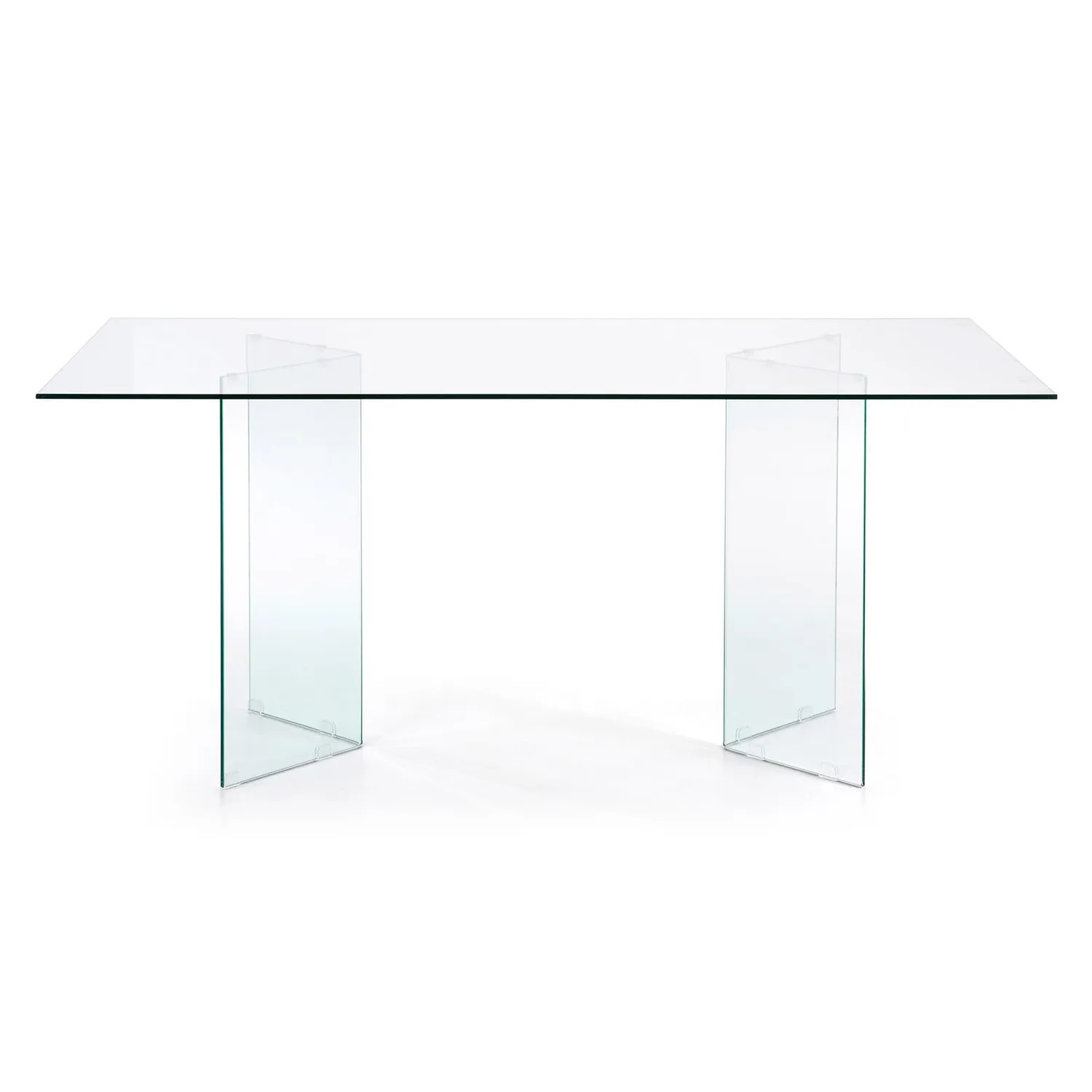 Kave Home Glastisch 180 x 90 cm Transparent Gehärtetes Glas