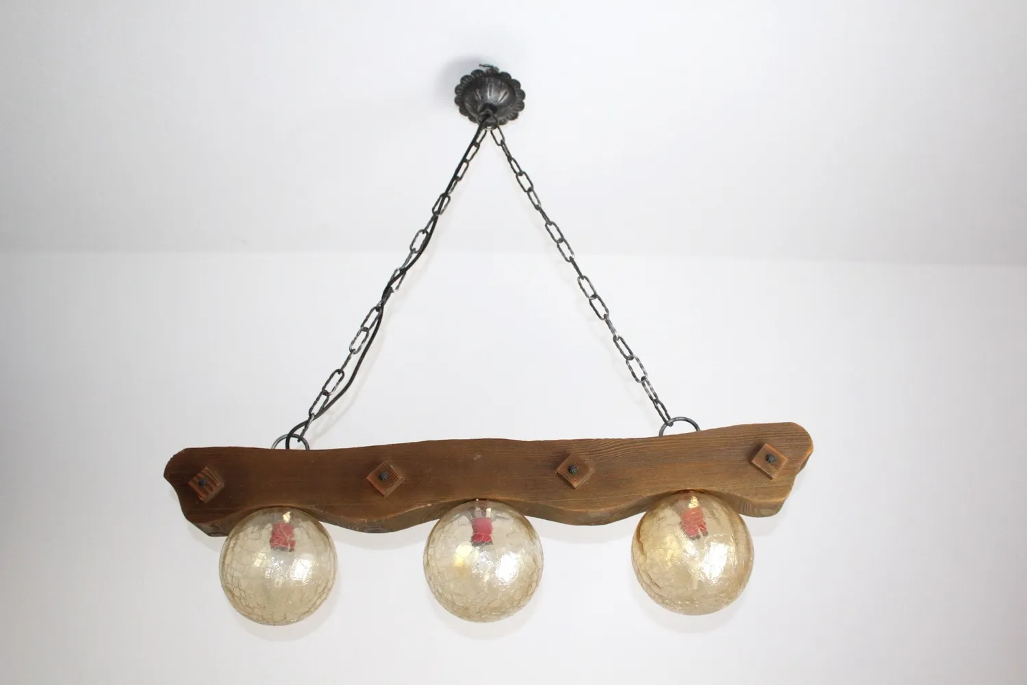 Mon Ami(e) Vintage Landhaus-Lampe Holzbalken 84,5 cm