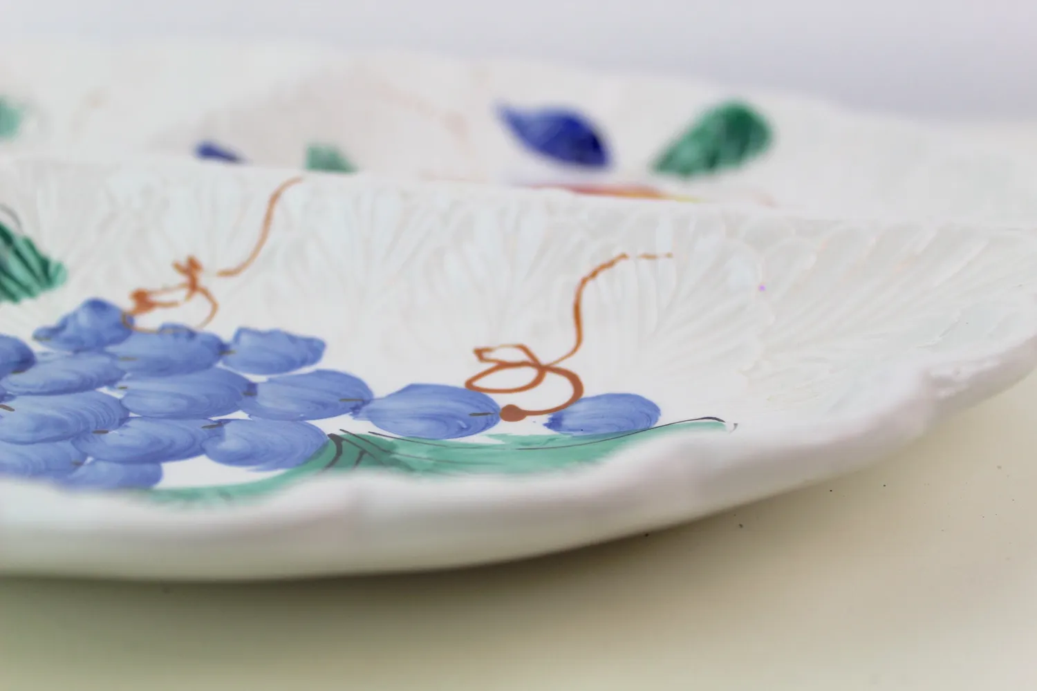 Mon Ami(e) Vintage Keramikteller Obst-Malerei geteilt 30 cm