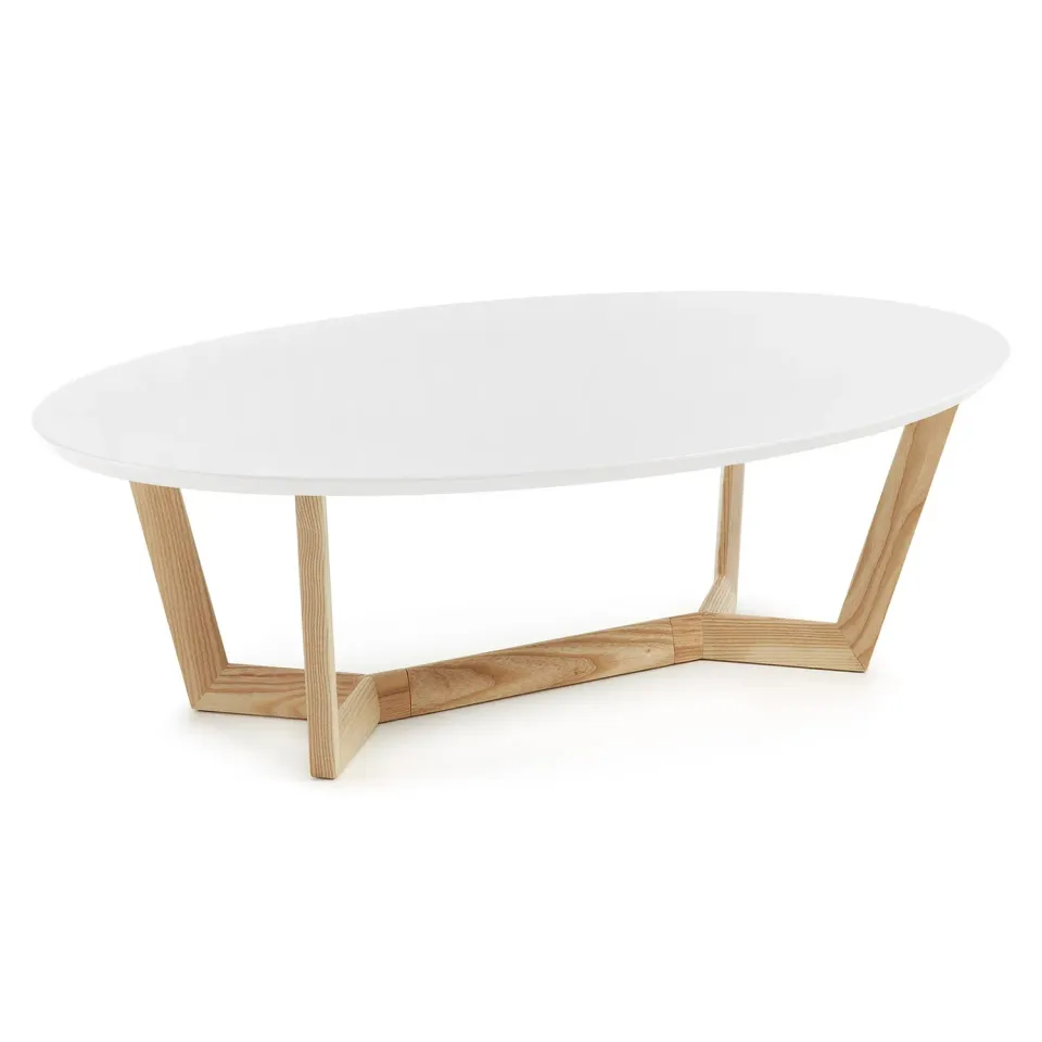 Kave Home Wave Couchtisch weiß 120 cm Esche