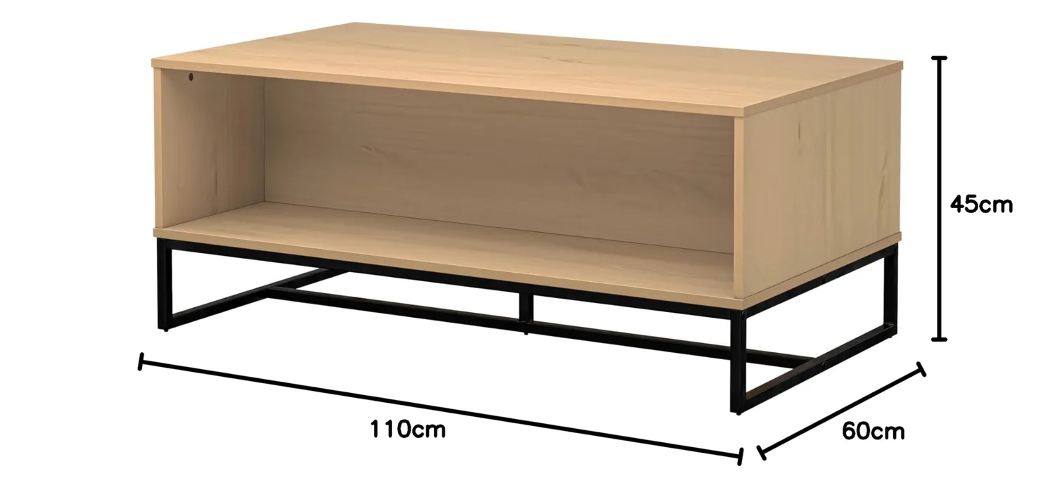 Inter Link Vivo Couchtisch Oak Colori 110x60x45 cm mit Stauraum