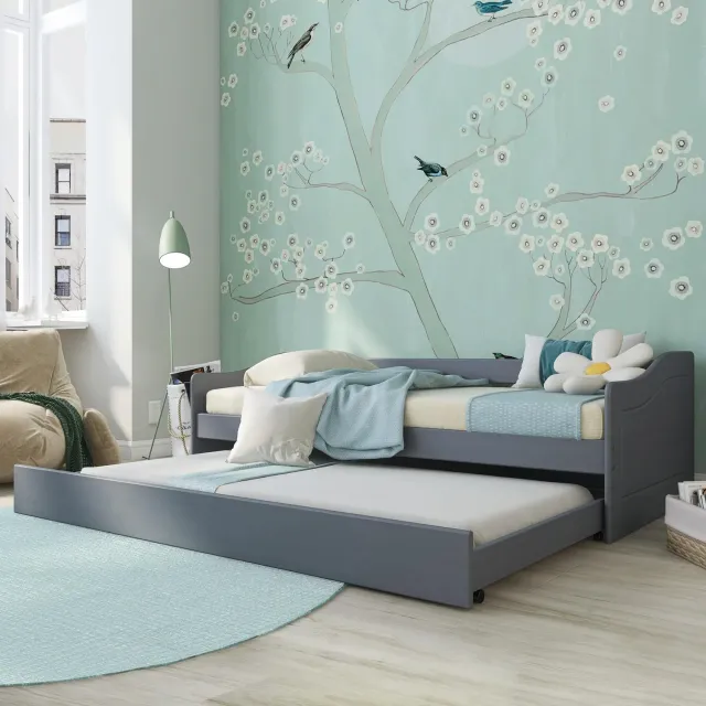 Inter Link Leonie 23 Funktionsbett 90x200 grau Holz