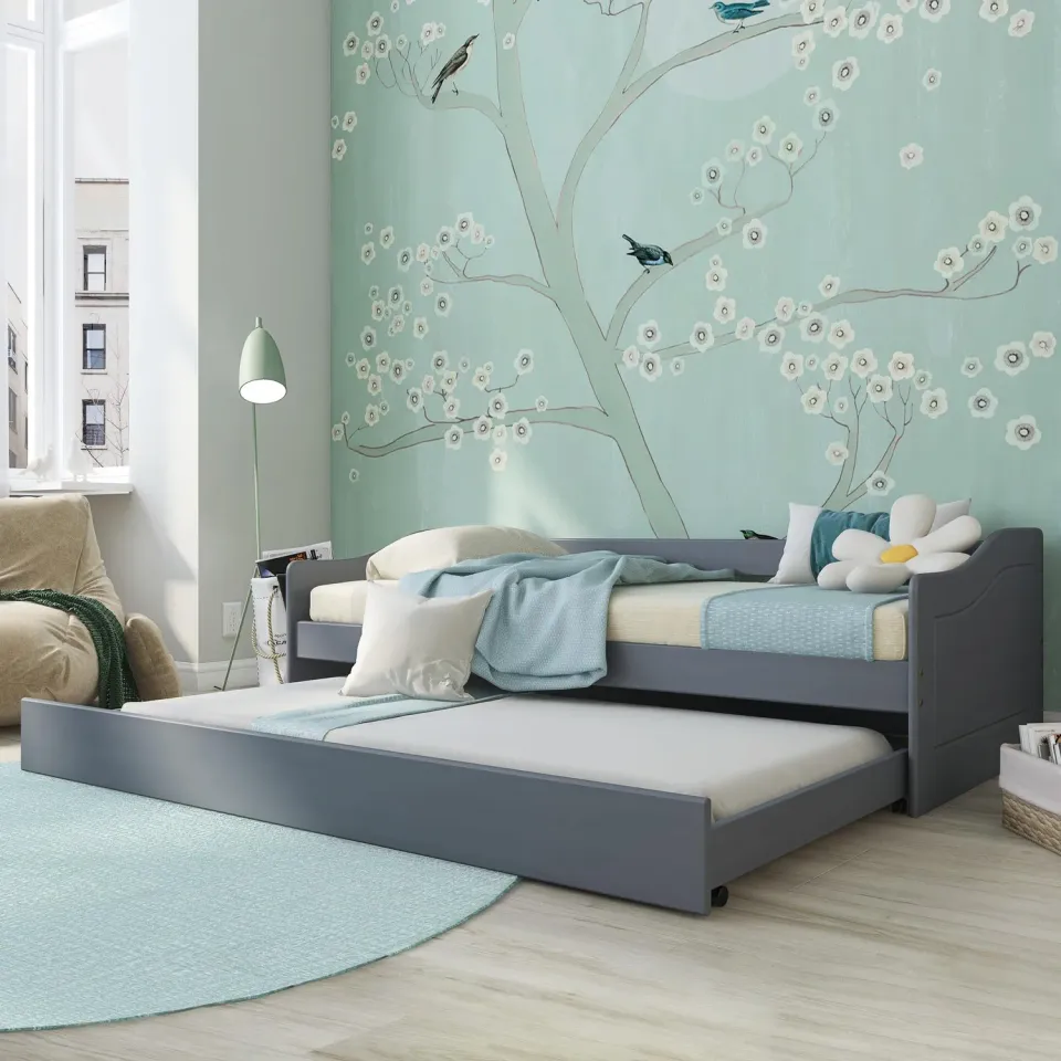 Inter Link Leonie 23 Funktionsbett 90x200 grau Holz