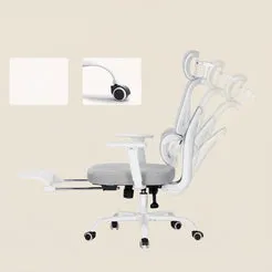 In And OutdoorMatch Bürostuhl Ergonomisch Mesh Fußstütze