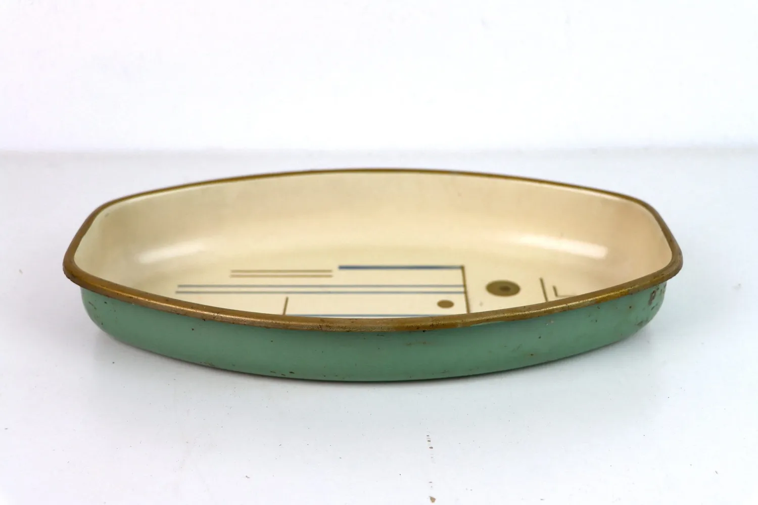 Mon Ami(e) Vintage Emailleschale Mid Century Grün 31 cm