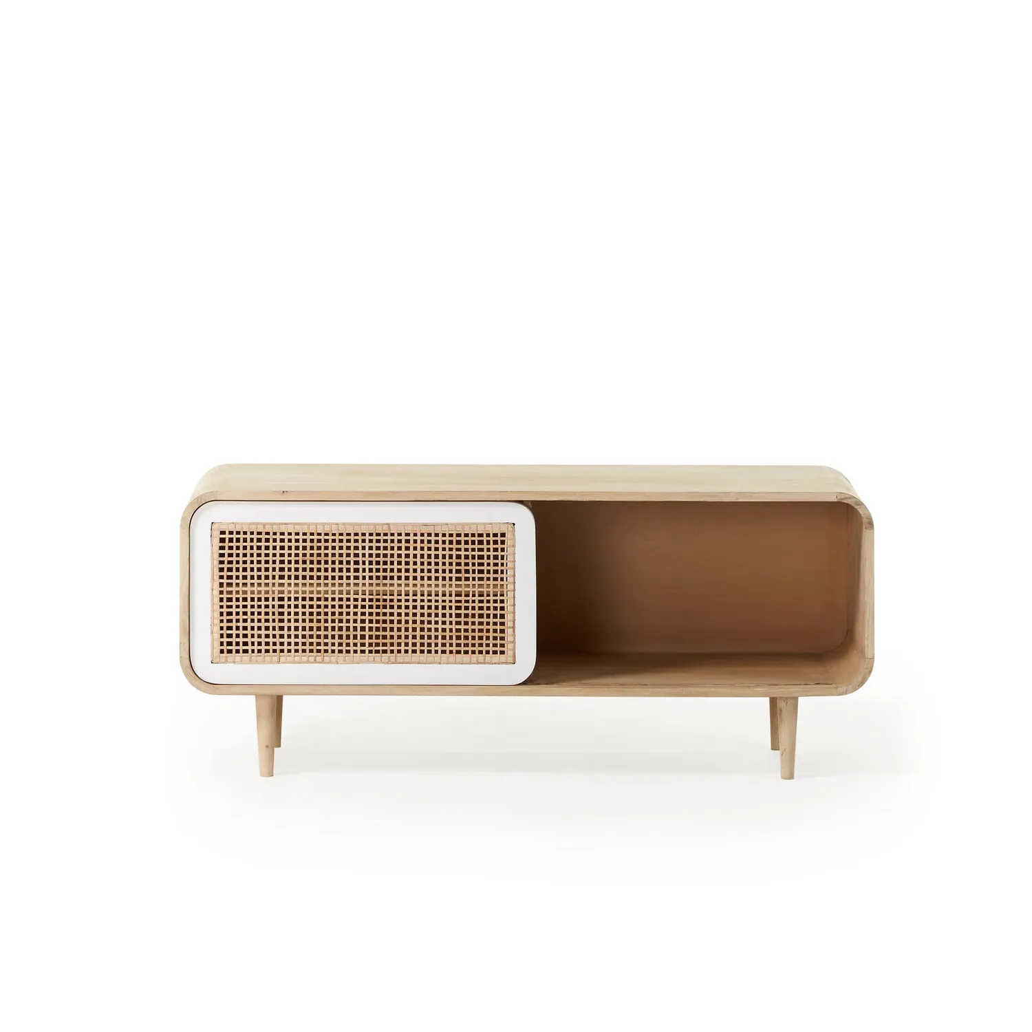 Kave Home Georg TV-Lowboard 120x50 Mangoholz Rattan