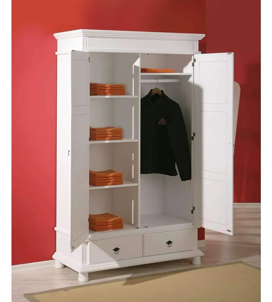 Inter Link Danz Kleiderschrank weiss 116 cm Kiefer massiv