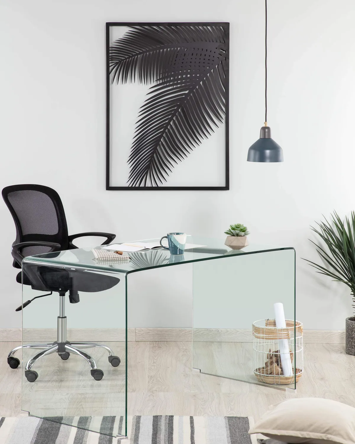 Kave Home Drawer Tangier Bürostuhl Mesh Grau