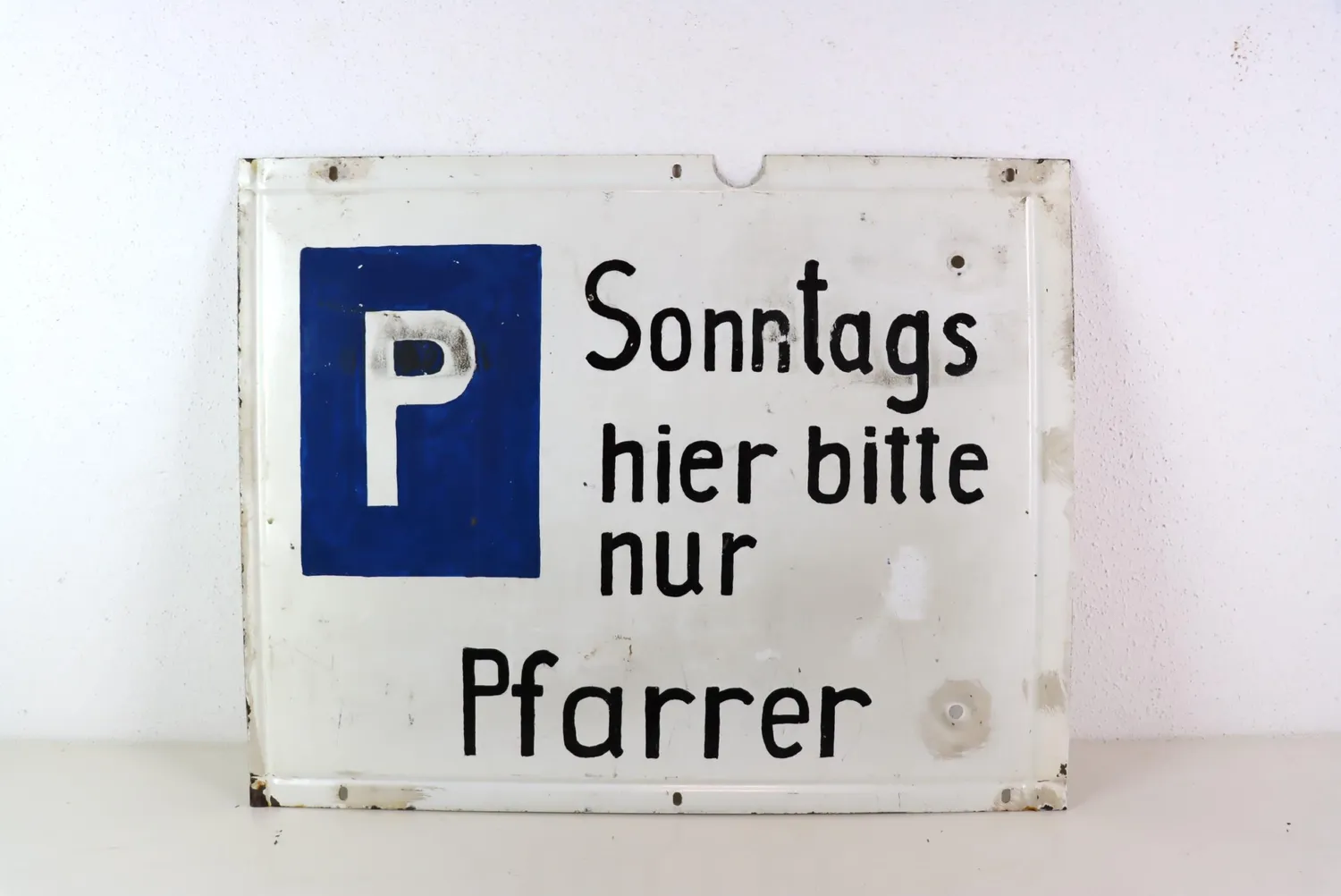 Mon Ami(e) Vintage Emailleschild Pfarrer 54 cm