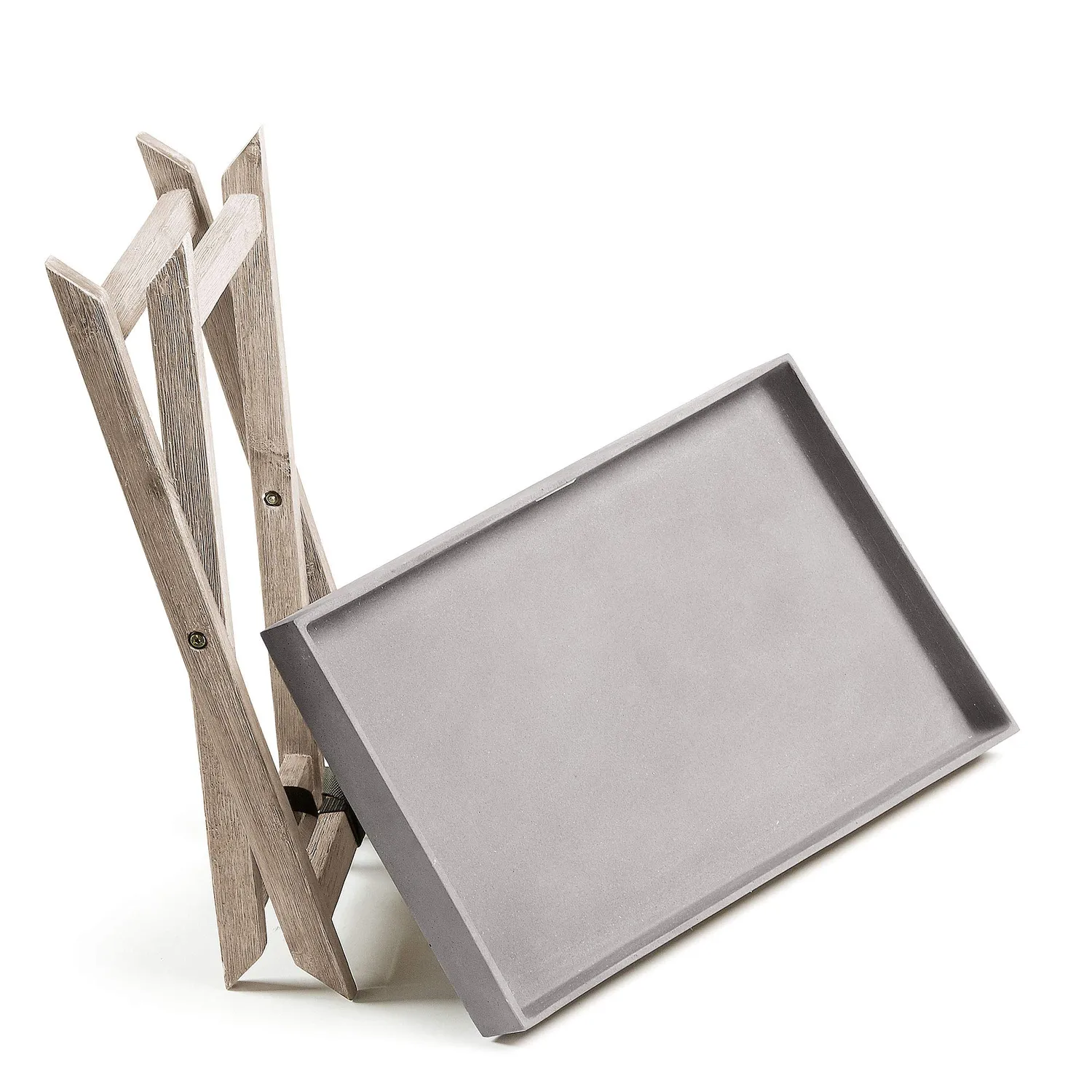 Kave Home Merida Klapptisch 55 x 35 cm Akazienholz Beton