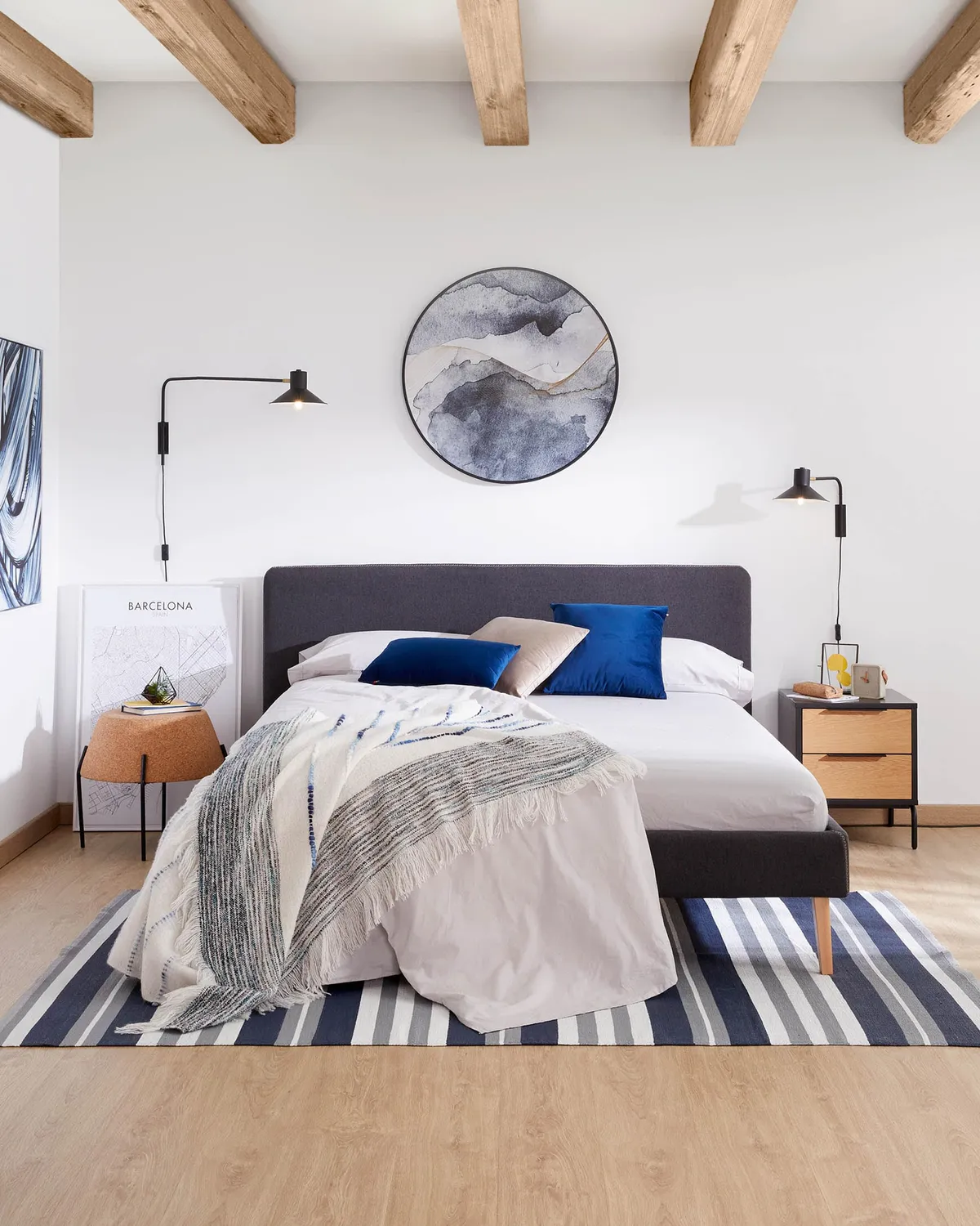 Kave Home Dyla Kopfteil 168 cm anthrazit Varese-Stoff